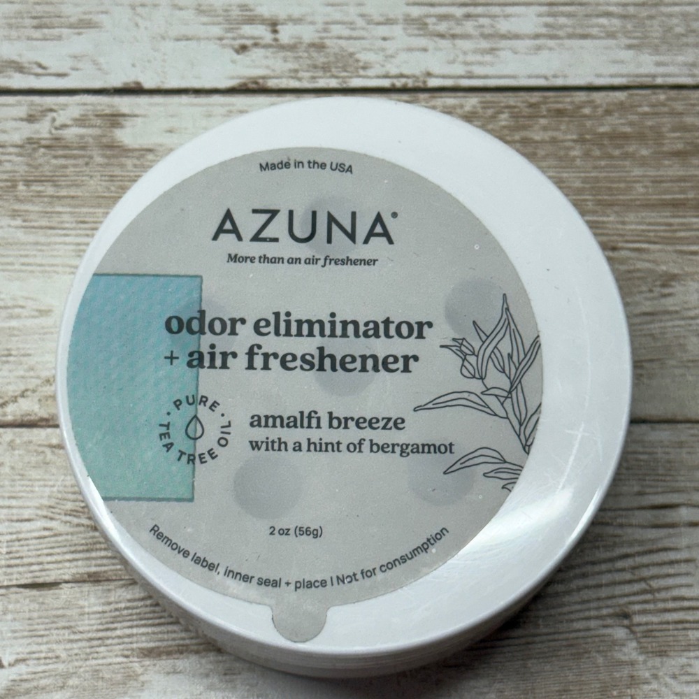 Azuna Odor Eliminator Air Freshener 2oz Tea Tree Oil Amalfi Breeze Bergamont